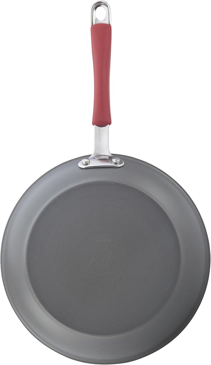 Rachael Ray 87633 Cucina Hard Anodized Nonstick Frying Pan Set / Fry Pan Set / Hard Anodized Skillet Set - 9.25 Inch and 11.5 Inch, Gray