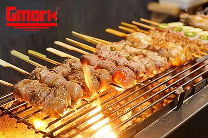 Gmark 7" Bamboo Paddle Skewers 100 ct, Natural Bamboo Paddle Picks, BBQ Picks GM1032A