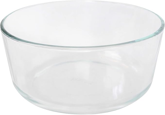 Pyrex (2 7203 7 Cup Glass Bowls & (2) 7402-PC 6/7 Cup Marine Blue Lid Made in the USA