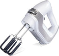 Hamilton Beach Professional 7-Speed Digital Electric Hand Mixer with High-Performance DC Motor, Slow Start, Snap-On Storage Case, SoftScrape Beaters, Whisk, Dough Hooks, White (62656)