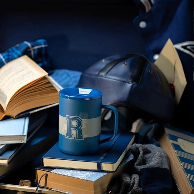 Corkcicle Harry Potter Coffee Mug - Stainless Steel Insulated Cup With Lid For Tea & Coffee - Non-Slip Silicone Base - Durable Travel Mug - Dishwasher Safe - BPA Free - Easy Grip - 16 oz - Ravenclaw