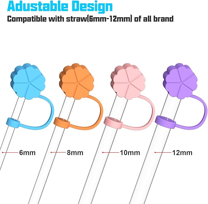 Adjustable Straw Cover for Stanley|Simple Modern|Yeti|Owala|Hydro Flask|Reduce|Maars|Meoky|MaxBase|Beast|Hydrapeak Cup, All Brand of Straw Accessories, Diameter 6mm-12mm, BPA Free, Dishwasher safe