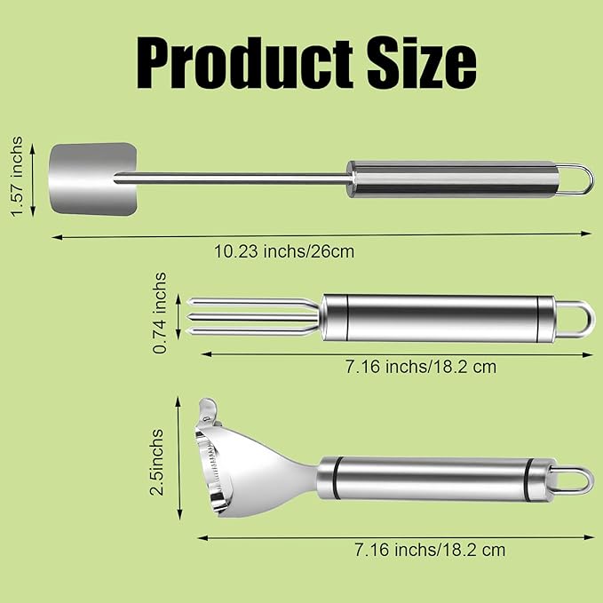 Corn Peeler 3PCS Stainless Steel Corn Stripper, 2025 Upgraded Corn Cob peelers, Corn Peeler for Corn on the Cob, Safe Durable Kitchen Tools for Home, BBQ & Restaurant Use