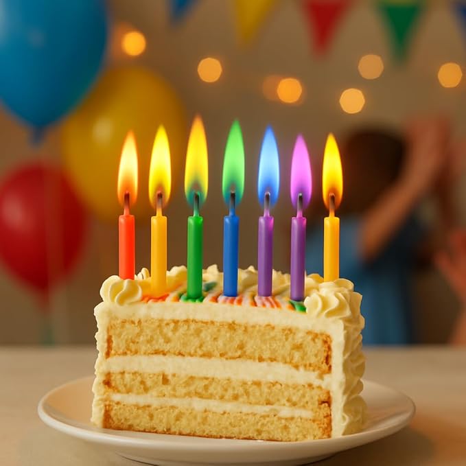 by Tugba Aydan - 24 Count Birthday Cake Candles Happy Birthday Candles Colorful Candles Holders Included