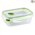 Sterilite Ultra-Seal 3.1 Cup Rectangle, Airtight Food Storage Container, Latching Lid, Microwave and Dishwasher Safe, Clear With Green Gasket, 18-Pack
