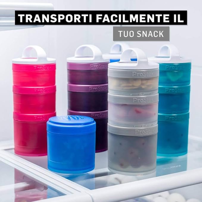 BlenderBottle ProStak Twist n' Lock Storage Jars Expansion 2-Pak with Pill Tray, All Black