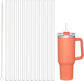 Dishwasher Safe Replacement Straw for Stanley Cup 64oz 40oz 30oz, 12 Pcs Reusable Long Clear Straw with Clear Brush for Stanley Cup Accessories, BPA Free