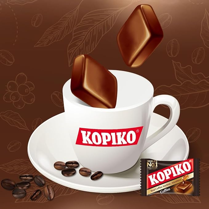 Kopiko Coffee Candy – Bold-Tasty Hard Candy from Indonesia with Real Coffee Extract – A Satisfying Boost for On-the-Go Energy (2-Pack 4.23 oz Each)