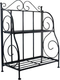 Sunnyglade Spice Rack, 2-Tier Foldable Shelf Rack Kitchen Bathroom Countertop, 2-Tier Standing Storage Organizer Spice Jars Bottle Shelf Holder Rack -Black