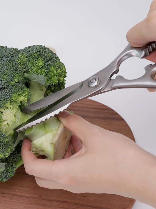 Heavy-Duty Kitchen Scissors Forged from Stainless Steel, Kitchen Shears for Food, Ideal Cooking & Culinary Scissors for Meat, Poultry and Vegetables, Dishwasher Safe, 5-Year Warranty