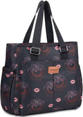 Large Women Lunch Bags for Work/Insulated Adult Lunch Box for Women/Leakproof Cooler Lunch Tote Bag with Storage Pocket. Reusable Lunch Cooler Purse for Work Picnic Hiking 14L,Black Rose