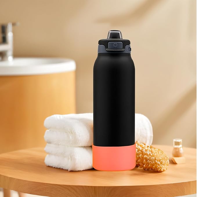 2 PCS Silicone Bottom for Ello Pop 32 OZ Water Bottle, Water Boot for Ello Pop,Avoid Scratches and Noise (Orange, 320z)