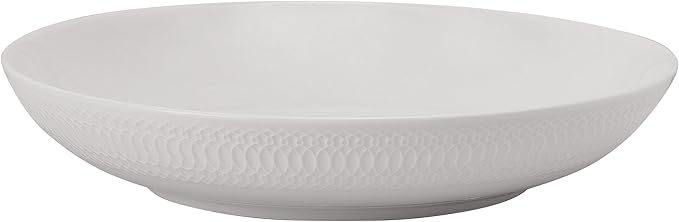 Mikasa Levi 40 Piece Bone China Dinnerware Set, Embossed Plates Bowls, Chip-Resistant, Lightweight, Elegant and Durable, Service for 8, White