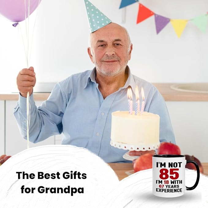 85th Birthday Gifts For Men, Women - Funny Mugs & Cups Ideas For Grandma, Presents For 85-year-old Man, Woman, Dad, Mom, 1940 Birthday Present For Grandma & Grandpa, Happy 85th Bday Decorations Gift