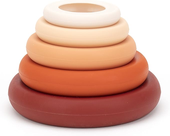 Food Huggers 5pc Reusable Silicone Food Savers | BPA Free & Dishwasher Safe | Fruit & Vegetable Produce Storage for Onion, Tomato, Lemon, Banana, Cans & More | Round, Terracotta
