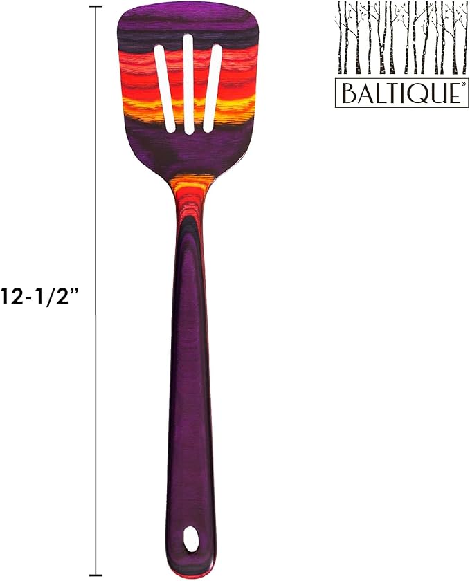 Totally Bamboo Baltique Waikiki Collection 12-1/2" Wooden Slotted Spatula, Safe for Nonstick