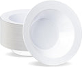 BESTVIP 50Pcs Plastic White Bowls, 12 Oz Disposable Bowls Disposable Bowls for Parties, Wedding, Christmas, Thanksgiving, Soak Proof Bowls for Breakfast, Lunch, and Dinner Meals