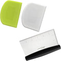 Dough Bowl Spatula & Stainless Steel Bench Scraper/Chopper,Multipurpose Kitchen Pastry Cutter Tool - Set of 3 Pieces
