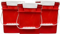 House Naturals 4 Gallon Square Food Grade Bucket Pail with Plastic Handles and Lid (Pack of 3) Made in USA containers (RED-White Lids)