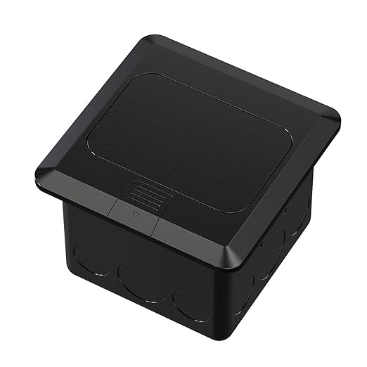 KYHSHJ Pop Up Floor Electrical Outlet with 20 Amp Stainless Steel GFCI Tamper Receptacle Outlet, Corrosive Resistant Hardware，ETL Listed,Black
