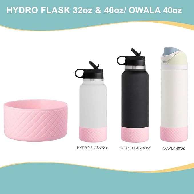 Silicone Boot for Hydro Flask 12-40 OZ Water Bottle, Boot for Stanley Cup 40 30 OZ, Bottom Boots for Hydroflask Sports Water Bottles, Silicone Bottom Cover Sleeve