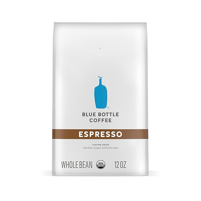 Blue Bottle Whole Bean Organic Coffee, Espresso, Dark Roast, 12 Ounce bag (Pack of 1)