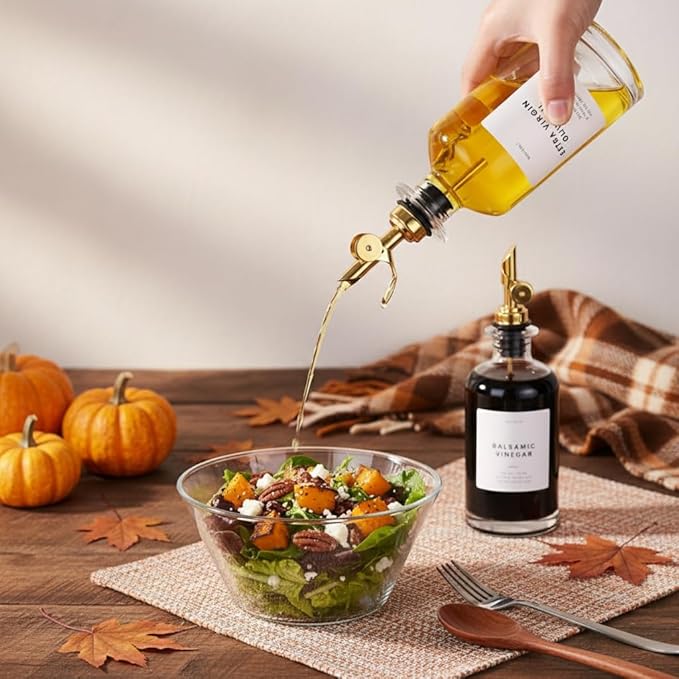 Molimoli - Premium Olive Oil Dispenser Bottles for Kitchen with Pourer - Oil and Vinegar Dispenser Set, Glass Dispenser for Kitchen, Dispenser Bottle of 350ml - Set of 2