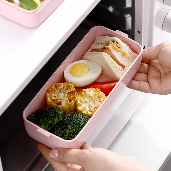 Iteryn Stackable Bento Box Kit, 3-Compartment Japanese Lunch Containers, Wheat Straw, All-in-1 Bento Lunch Box for Adult Meal Prep Snack