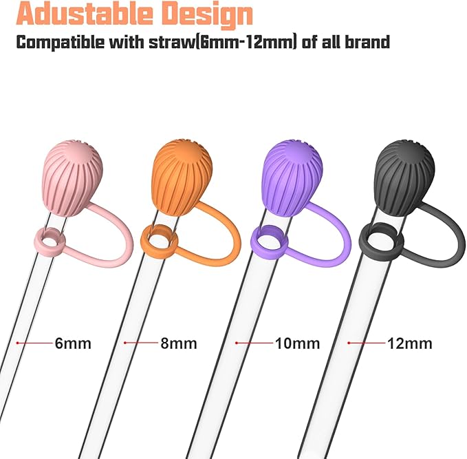 Adjustable Straw Cover for Stanley|Simple Modern|Yeti|Owala|Hydro Flask|Reduce|Maars|Meoky|MaxBase|Beast|Hydrapeak Cup, All Brand of Straw Accessories, Diameter 6mm-12mm, BPA Free, Dishwasher safe