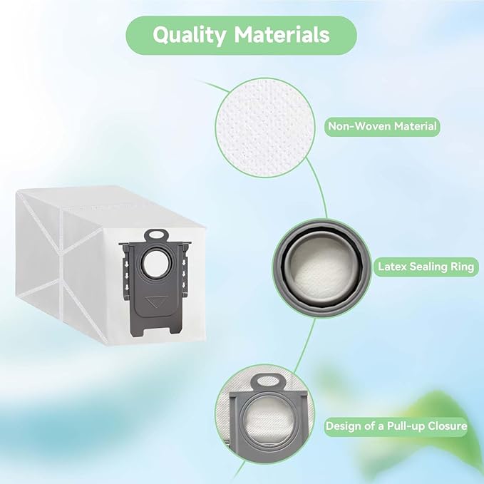 6 Pack Qrevo Bag replacement for Roborock Saros10R, Qrevo Series QV 35A, Qrevo S5V, Qrevo S, Qrevo Edge S5A, Qrevo 2R3W, S8 Max Ultra, S8 MaxV Ultra, Qrevo Curv S5X, Qrevo Master/Slim robot Vacuum
