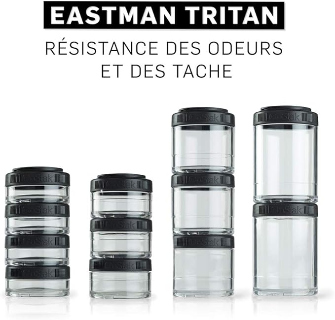 BlenderBottle GoStak Twist n' Lock Storage Jars, 150cc 2-Pak, White
