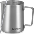 Milk Frothing Pitcher, 32oz Stainless Steel Milk Frother Cup Steaming Pitcher, Cappuccino Espresso Accessories Coffee Bar Barista Tools, Metal Steamer Cup Milk Jug with Latte Art Pen, Matte Steel