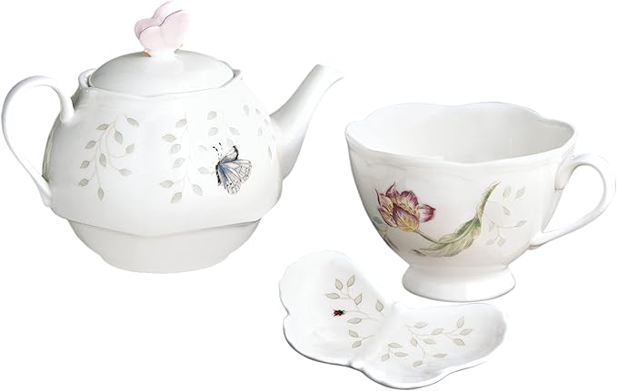 Lenox 6083927 Butterfly Meadow Teapot with Lid, White