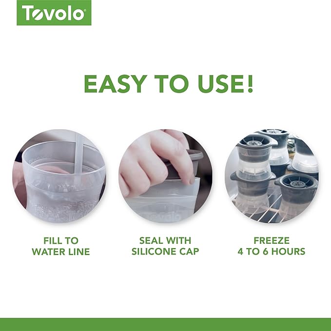 Tovolo Rose Shaped Ice Molds, Set of 2 - Large Romantic Ice Mold Gift - Unique Ice Mold Chills Drinks - Odor-Free Freezer Storage, Dishwasher-Safe with Silicone Plunger