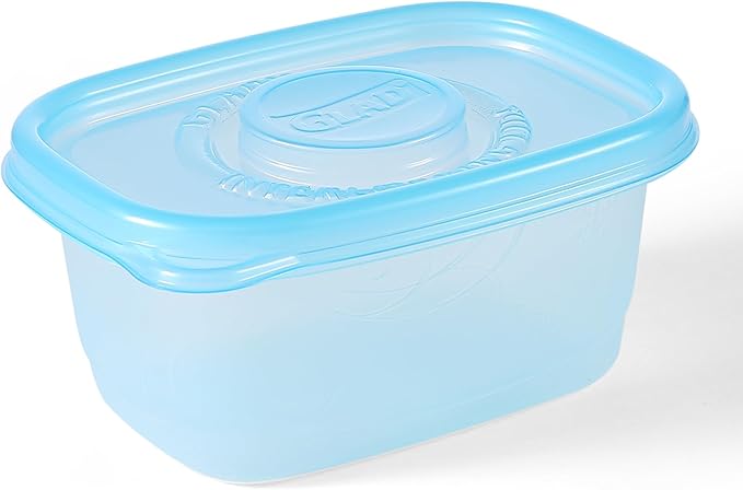 Glad GladWare Freezerware Food Storage Containers - Small Rectangle - Meal Container Holds up to 24 Ounces of Food - Lock Tight Seal, 4 Count - 6 Pack