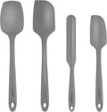 4-Piece Grey Baking Spatula Set - Holiday Baking Essentials, Rubber Spatulas Silicone Heat Resistant, BPA-Free - Spatula Set for Nonstick Cookware - Silicone Baking Utensils