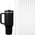 ALINK 100 Pcs Long Plastic Disposable Straws for 40 OZ Tumbler, 12 inch Clear Straws for Stanley Owala Yeti 30 oz 40 oz Cups, Half Gallon Jugs, Individually Wrapped