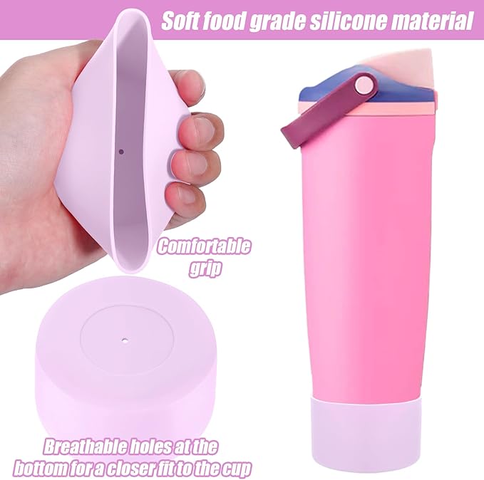 Mity rain 2PCS Protective Silicone Boots for Owala 30oz & 40oz FreeSip Sway Bottles & Tumblers - Accessories for owala, Enhances Stability & Prevents Scratches (Lilac)