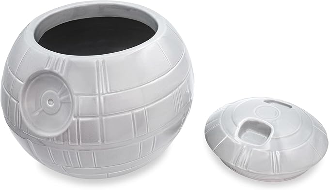 STAR WARS Death Star 10-Inch Ceramic Cookie Jar Container With Lid | Kitchen Storage For Snacks