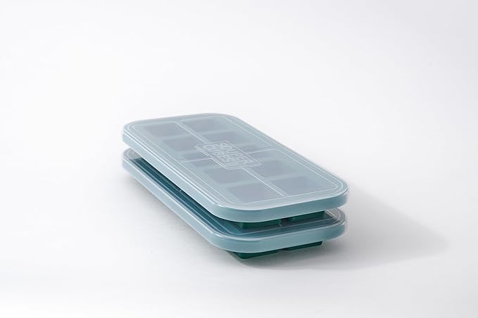 Souper Cubes 2 Tbsp. Silicone Freezer Molds - Perfect for Storing Garlic, Herbs, Ginger, Pesto, Tomato Paste, Lemon Juice, Purees and More - Silicone Baby Food Freezer Tray - Kale – 2-Pack