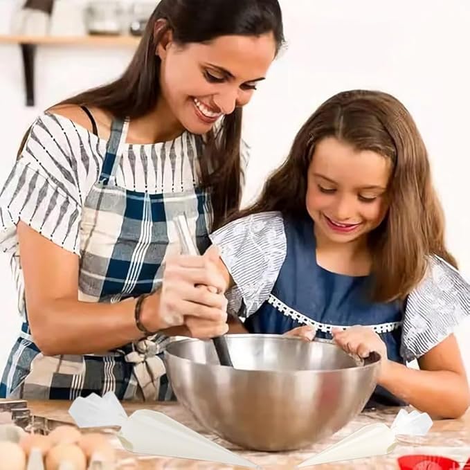 21Inch Tipless Piping Bags for Royal Icing, 200 Pcs Extra Thick Anti Burst Large Decorating Bags Butter Cram Cookies Decoration, Perfect for Professional Baking Lover
