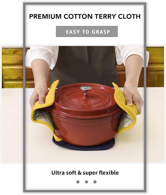 Joyhalo 5 Pack Heat Resistant Pot Holders - Terry Cloth Sets for Cooking & Baking