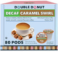 Caramel Swirl Medium Roast Flavored Decaf Coffee Pods for Keurig K Cups Makers from Double Donut, 80 Capsules