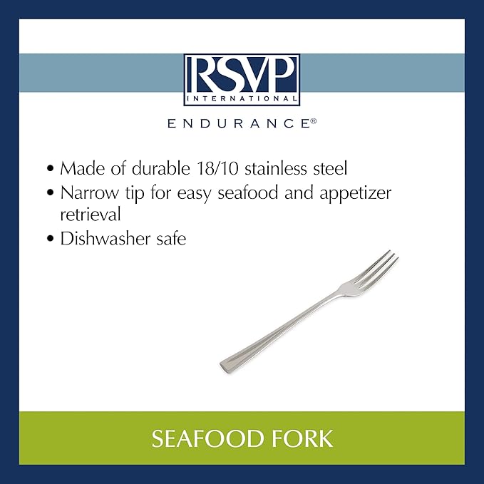 RSVP International Endurance Collection Seafood Tool, Fork, Stainless Steel