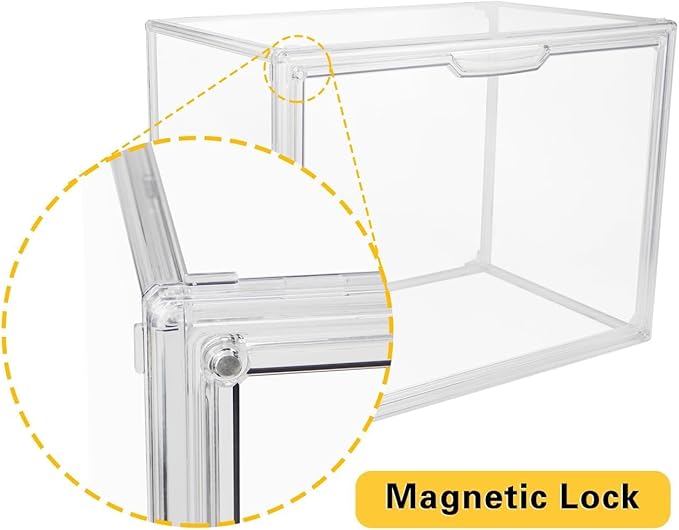 Clear Stackable Plastic Storage Bins with Lid (Clear-L-1 Pack)
