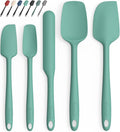 Coukre Silicone Spatula Set of 5,High Temperature Resistant, Food Grade Silicone, Dishwasher Safe, for Baking, Cooking (Pure Aqua Green)