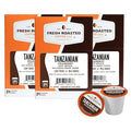 Fresh Roasted Coffee, Tanzanian Peaberry, Light Roast, 72 Pods for K Cup Brewers