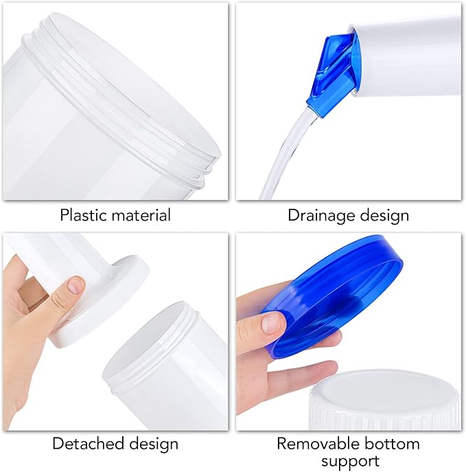 Ruisita 6 Pack Plastic Pour Bottles with Stainless Steel Pourer - Tapered Spout for Liquor and Juice Store (34 Ounces, Multicolor)