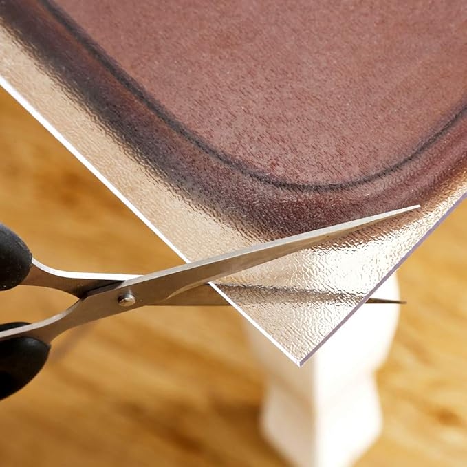 NECAUX Custom Multisize 1.5mm Thick Clear PVC Table Cover Protector - 54 x 54 Inch Water Resistant Square ECO Plastic Crystal Dining Room Table Cover Vinyl Non-Slip Desk Pad for Kid's Table