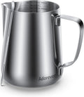 Milk Frothing Pitcher, 32oz Steaming Pitcher Stainless Steel Espresso Machine Accessories for Coffee Bar, Cappuccino Barista Tools Milk Jug Steamer Frother Cup with Decorating Latte Art Pen